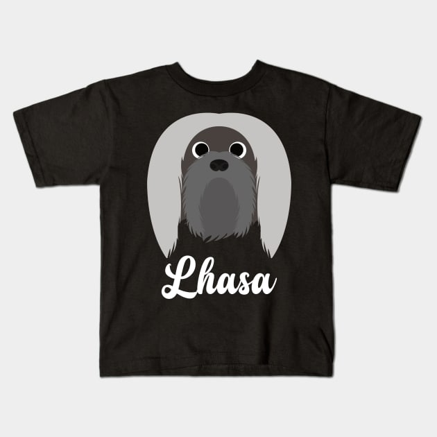 Lhasa - Lhasa Apso Long Hair Kids T-Shirt by DoggyStyles